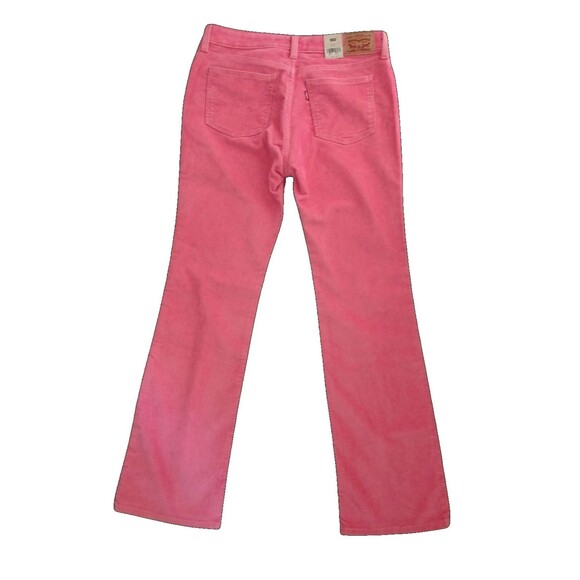 Levis Corduroy Pants Super Low Rise Bootcut Bright Pink 31 x 32 90's Y2K - Picture 5 of 9